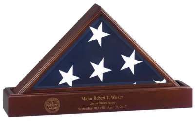 Personalized Laser Engraving Veteran Burial Flag Case