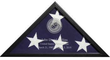 Sergeant Laser Engraved Flag Display Case American made Military Veterans Law Enforcement medical fire first responders Cherry Oak Gunmetal Gray American made 2023