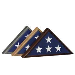 Solid Wood Veteran Flag Display Case American made Military Veterans Law Enforcement Black Cherry Oak Gunmetal Gray American made